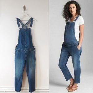 NWOT Gap Women’s Maternity Relaxed Fit 100% Cotton Denim Overalls - Size L